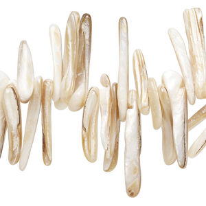 Bead 1pkg1, black lip shell / gold lip shell / mother-of-pearl shell (natural / bleached), 18x3mm-35x5mm talon, 15 inches.