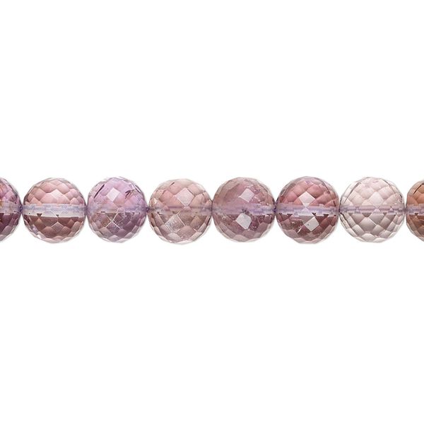 Bead, amethyst (natural), 6-8mm hand-cut micro-faceted round with 0.4-1.4mm hole, B+ grade, Mohs hardness 7. Sold per 7-inch strand. image number 0