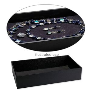 Display tray, paper and fiber board, black, 14-3/4 x 8-1/4 x 3 inches. Sold individually.
