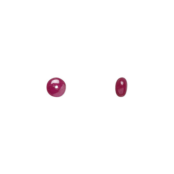 Bead, ruby (heated), 4x2mm-5x3mm hand-cut rondelle, B- grade, Mohs hardness 9. Sold individually. image number 0