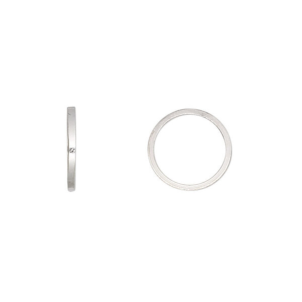 Component, sterling silver, 12mm round square wire. Sold per pkg of 2. image number 0