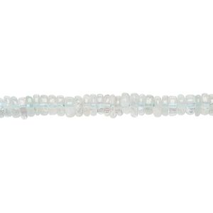 Aquamarine 1pkg1, hand-cut rondelle bead 8 inch 4x1-5x2mm