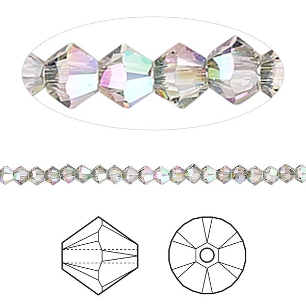 Bead 144pk crystal paradise shine, Crystal Passions® 3mm bicone 5328 image number 0