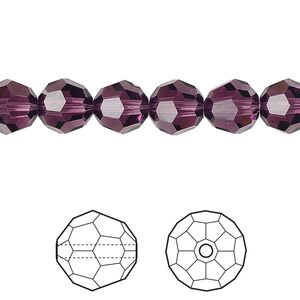 Bead 12pk amethyst, Crystal Passions® 8mm round 5000