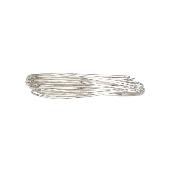 Wire, sterling silver, half-hard, square, 26 gauge. Sold per pkg of 5 feet. image number 0