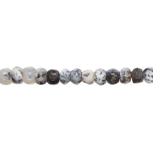 Dendritic opal 1pkg1, hand-cut faceted rondelle bead natural 10 inch 4x2mm-5x4mm