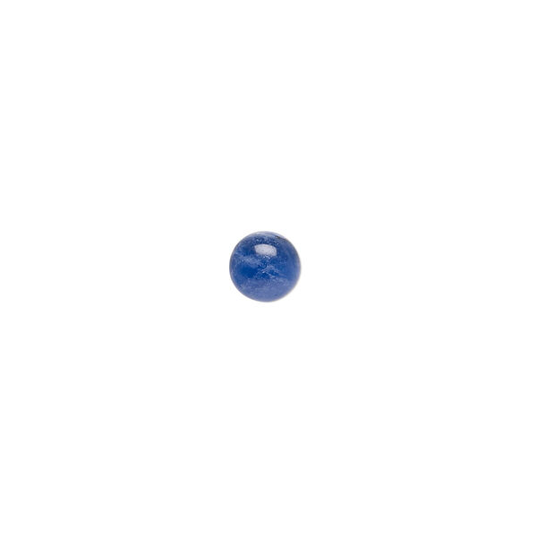 Cabochon, sodalite (natural), medium to dark, 6mm calibrated round, B grade, Mohs hardness 5 to 6. Sold per pkg of 10. image number 0