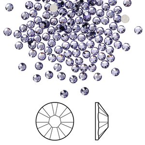 Flat back 1440pk tanzanite foil back, Swarovski® 2.5-2.7mm rose round SS9 2058