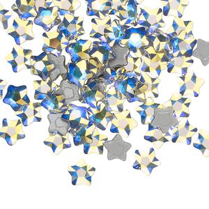 Flat back 360pk crystal AB foil back, Swarovski® hotfix 6mm star flower 2754
