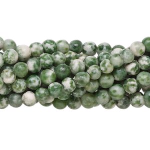 Tree agate 1pkg10, round bead natural 15.5-16 inch 4mm