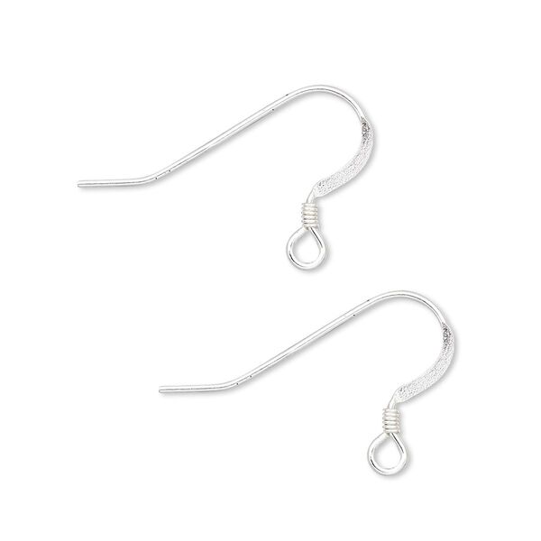 Ear wire fishhook 1pkg200 sterling silver-filled, 15mm flat / 2mm coil / open loop, 22 gauge 100 pair image number 0