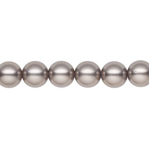 Pearl 100pk dark grey, Preciosa Czech crystal 8mm round