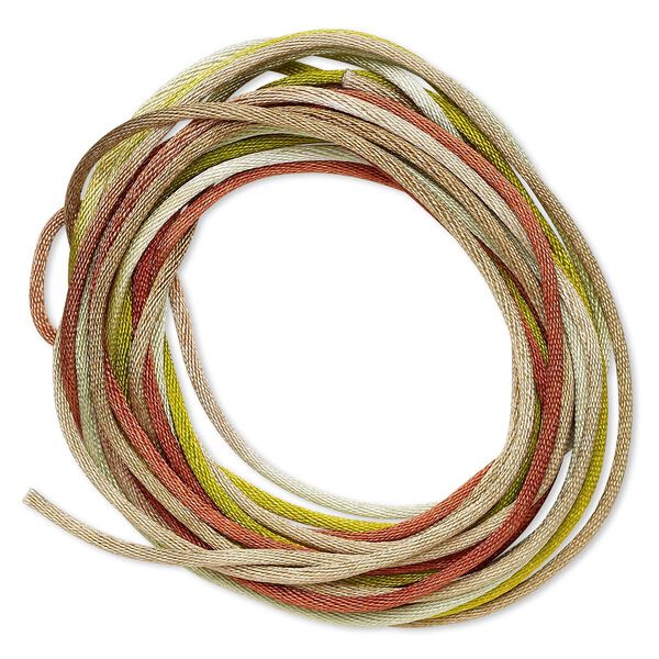 Cord, Satinique™, satin, forest, 1.5mm small. Sold per pkg of 10 feet. image number 0