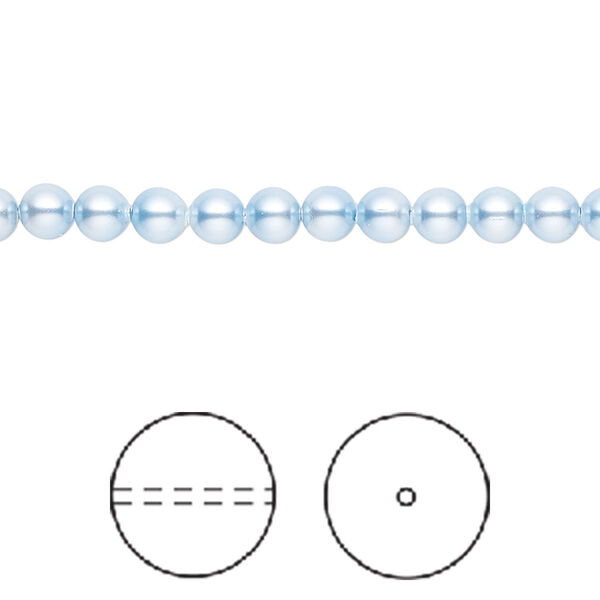 Pearl 500pk light blue, Swarovski® 4mm round 5810 image number 0