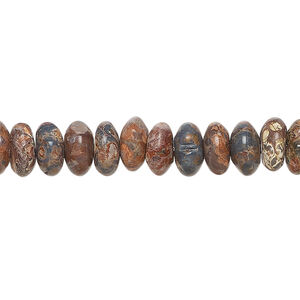Leopardskin jasper 1pkg1, matte rondelle bead natural, 15 inch 8x3mm-8x5mm