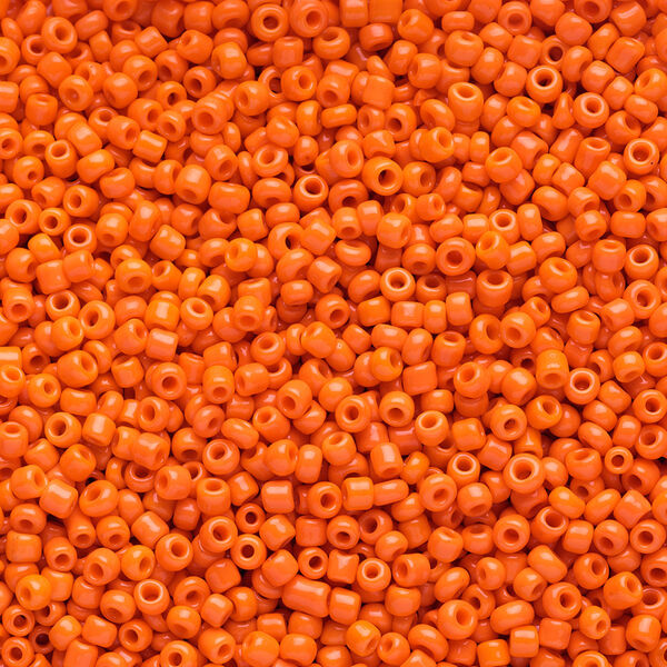 Seed bead, Ming Tree™, glass, pkg/1 pound, #11 round, opaque orange. image number 0