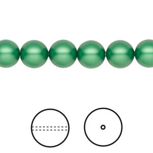 Pearl 250pk eden green, Swarovski® 8mm round 5810