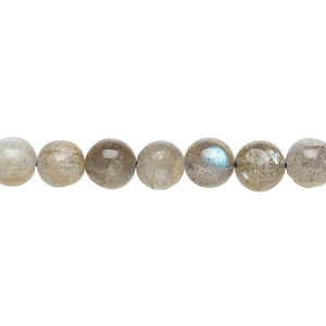 Labradorite 1pkg1, hand-cut round bead natural, 13 inch 6-7mm