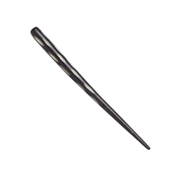 Hair stick, bone (dyed), white and black, 4-1/2 inches with spotted design, end-drilled. Sold per pair. image number 0