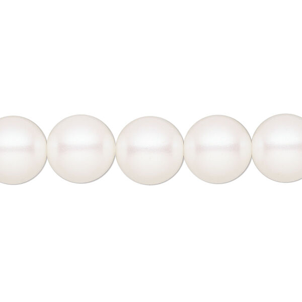 Pearl 50pk pearlescent white, Preciosa Czech crystal 10mm round image number 0