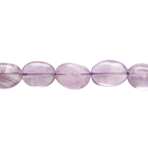 Amethyst 1pkg1, hand-cut puffed oval bead natural C grade, 14 inch 9x7mm-13x9mm image number 0