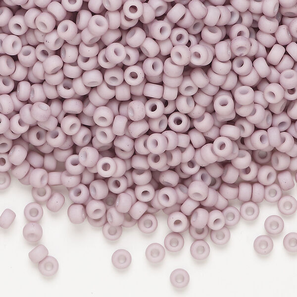 Seed bead, Miyuki, 1pkg250g, glass, #8 rocaille, opaque matte glazed luster light mauve (RR-2025) image number 0