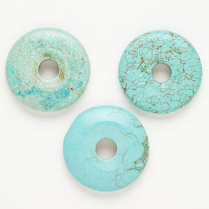 Magnesite 1pkg3, donut focal, blue 39-41mm