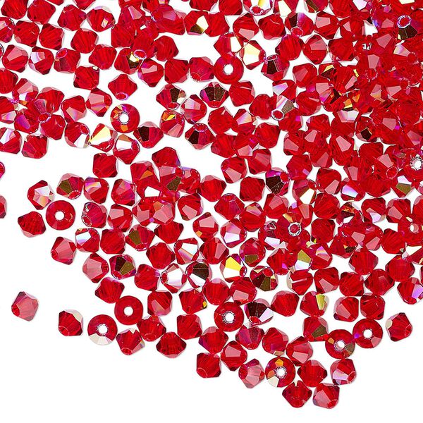 Bead 1440pk light Siam AB, Preciosa Czech crystal 3mm bicone image number 0