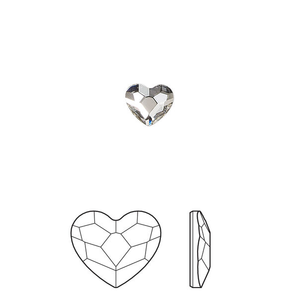 Flat back 144pk crystal foil back, Crystal Passions® 3.6mm heart 2808 image number 0