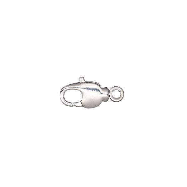 Clasp, lobster claw, rhodium-plated brass and steel, 11.5x6mm with swivel. Sold per pkg of 10. image number 0