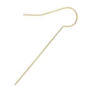 Ear wire fishhook 1pkg100 gold-plated, 46mm / 35mm shank, 22 gauge brass 50 pair