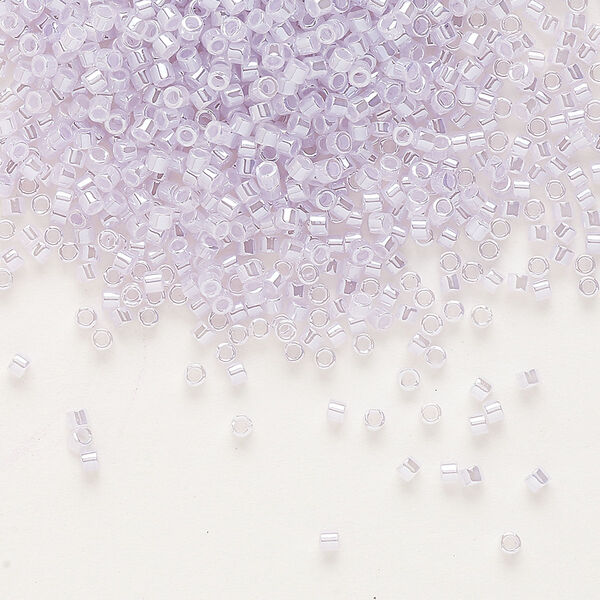 Seed bead, Delica®, glass, pkg/250g, #11 round, opaque inside dyed color luster pale violet (DB-0241). image number 0