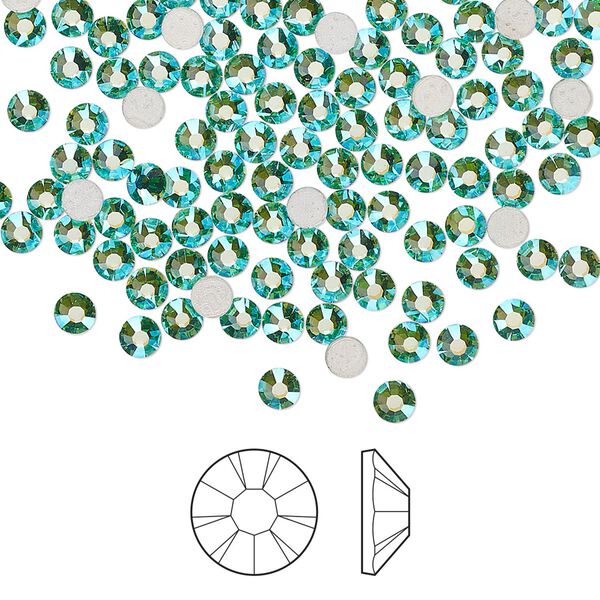 Flat back 1440pk Caribbean Sea AB foil back, Preciosa MAXIMA Czech crystal hotfix rhinestone 3-3.2mm chaton rose round SS12 image number 0