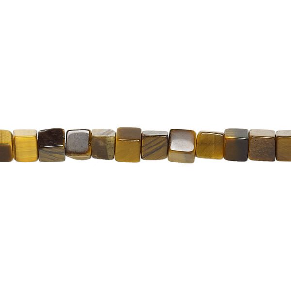 Bead, tigereye (natural), 4x4mm cube, B grade, Mohs hardness 7. Sold per 15-1/2" to 16" strand. image number 0