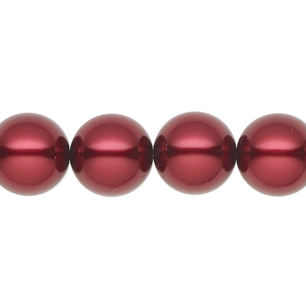 Pearl 10pk bordeaux, Preciosa Czech crystal 12mm round image number 0