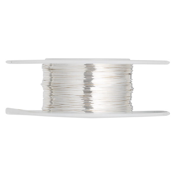 Wire, sterling silver-filled, dead-soft, round, 26 gauge. Sold per 10-foot spool. image number 0
