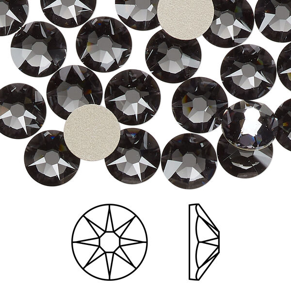 Flat back 12pk graphite foil back, Crystal Passions® 8.412-8.672mm rose round SS40 2088 image number 0
