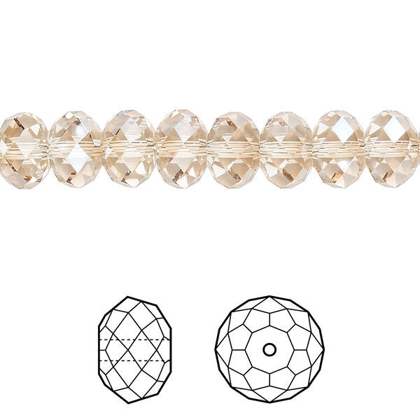 Bead 12pk crystal golden shadow, Crystal Passions® 8x6mm rondelle 5040 image number 0