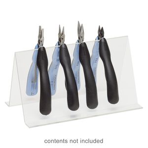 Display, acrylic, clear, 8 x 4 x 3-inch tool holder for pliers. Sold individually.