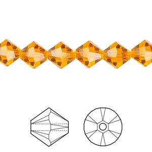 Bead 12pk sun, Crystal Passions® 8mm bicone 5328