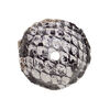 Bead, leather, black and grey, 20-24mm round with snakeskin design. Sold individually. image number 1