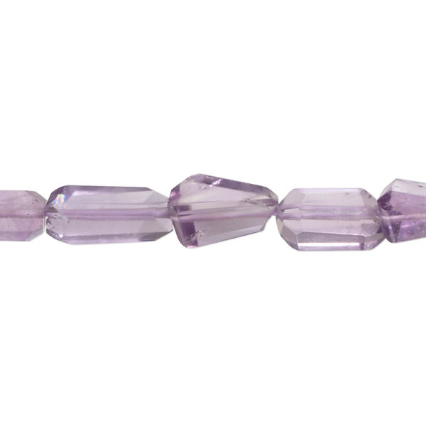 Bead, amethyst (natural), mini to small hand-cut faceted nugget with 0.4-1.4mm hole, Mohs hardness 7. Sold per 8-inch strand, approximately 20 beads. image number 0