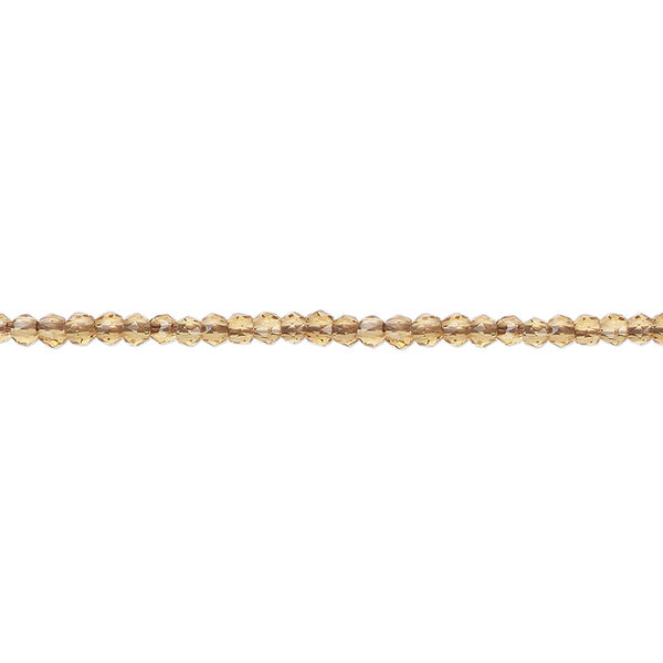Glass 1pkg1, faceted round bead 14 inch transparent amber 2mm image number 0