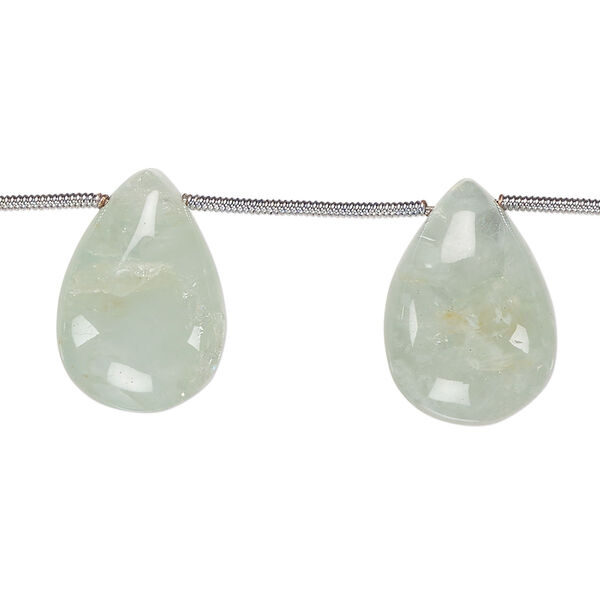 Aquamarine 1pkg8, hand-cut top-drilled puffed teardrop bead 15x11mm-20x14mm image number 0