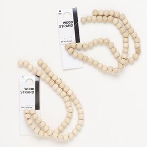Bead, wood (natural), 7-8mm round. Sold per pkg of (2) 14-inch strands, approximately 105 beads.