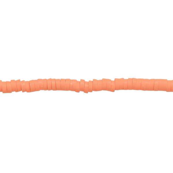 Bead, polymer clay, opaque orange, 3x1mm heishi. Sold per pkg of (2) 15-1/2" to 16" strands. image number 0