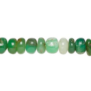 Chrysoprase 1pkg1, hand-cut rondelle bead natural 14 inch 7x3mm-9x6mm