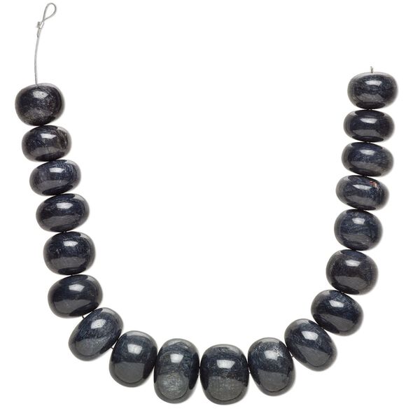 Blue sapphire 1pkg1, hand-cut rondelle bead 12 inch graduated 21x14mm-29x21mm image number 0