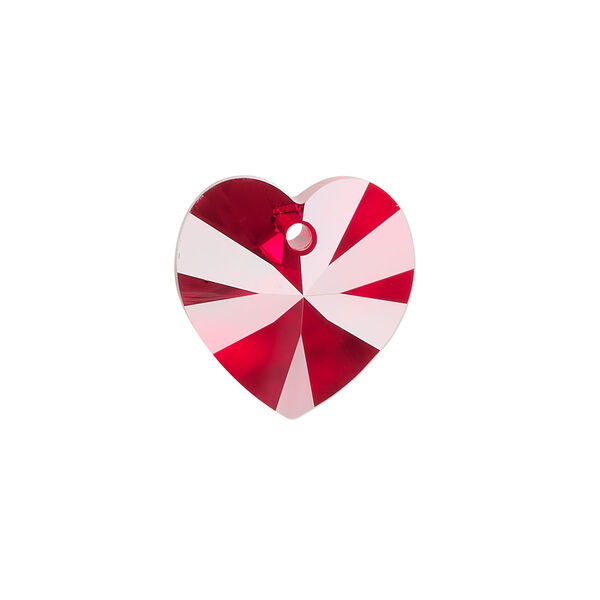 Drop 2pk Siam, Crystal Passions® 18mm pendant heart 6228 image number 0