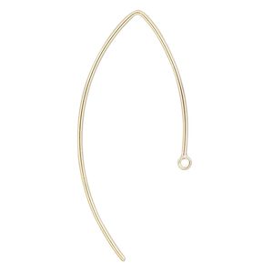 Ear wire 1pkg2 14Kt gold-filled, 24mm marquise / closed loop, 18 gauge 1 pair